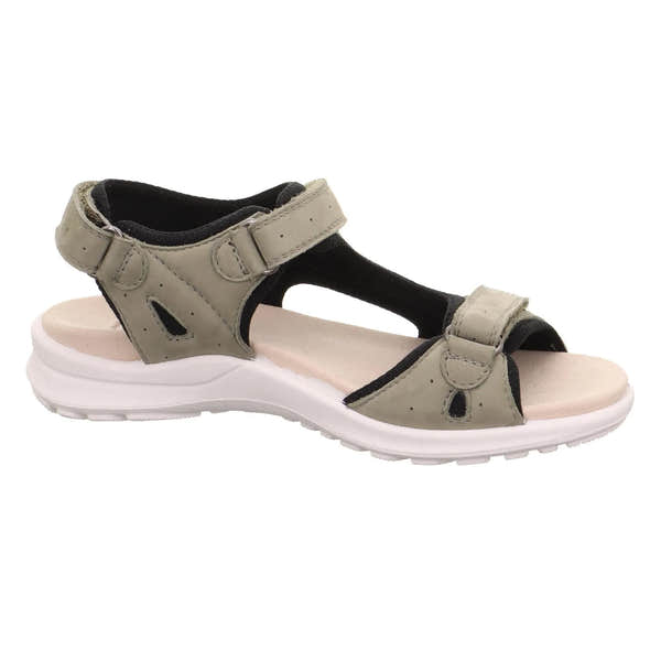 Legero Siris Pino Ladies multi-color leather touch-fastening sandals with black accents and a white sole.