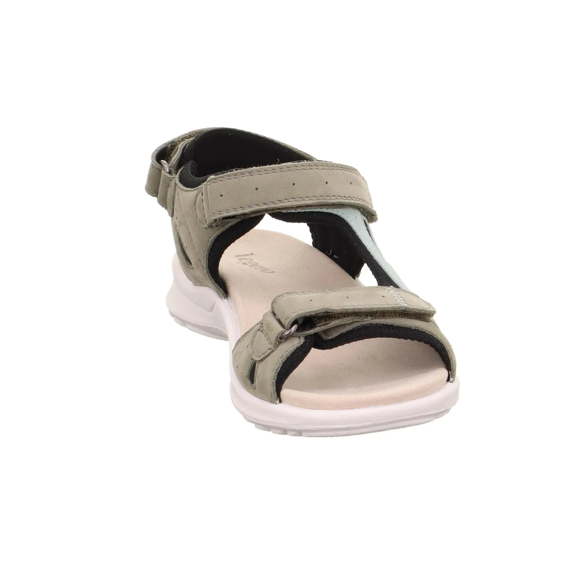 Legero Pino Ladies multi-leather touch fastening sandal with black accents and a white sole.