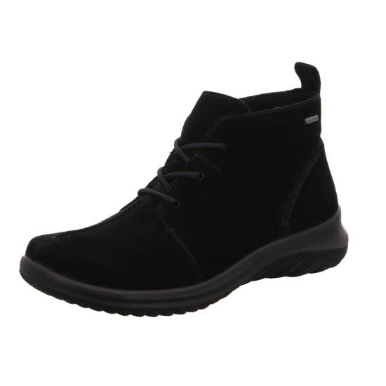 Legero Softboot 4.0 Ladies Black Suede Waterproof Lace-Up Ankle Boot with cushioned sole.
