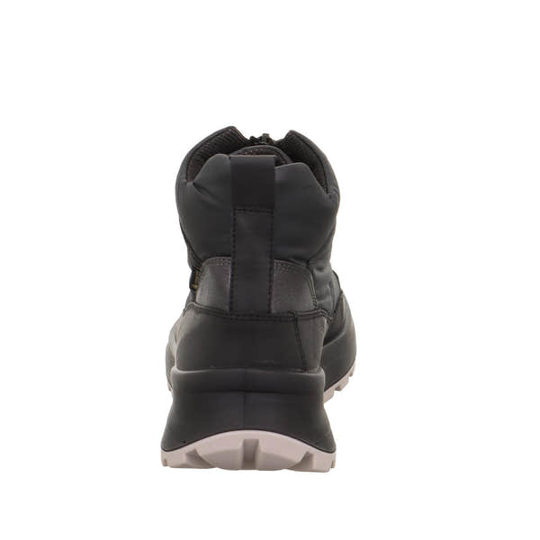 Legero T4 Run Ladies Black Waterproof Neo-Tech Ankle Boots with front zip, sturdy sole, and pull-tab back.