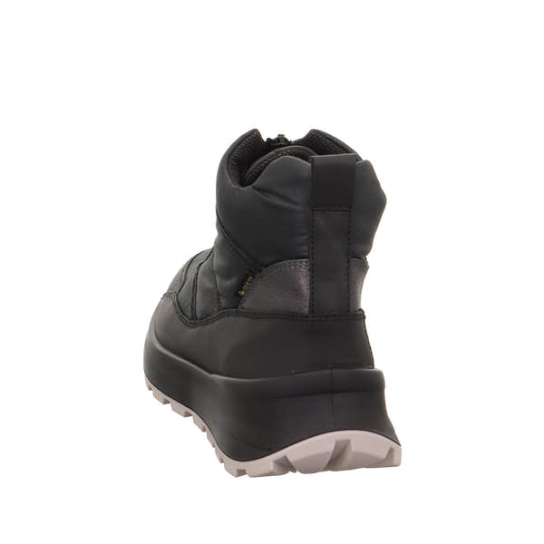 Legero T4 Run 2-000410-0100 women's black waterproof neo-tech ankle boot with front zipper and rugged sole.