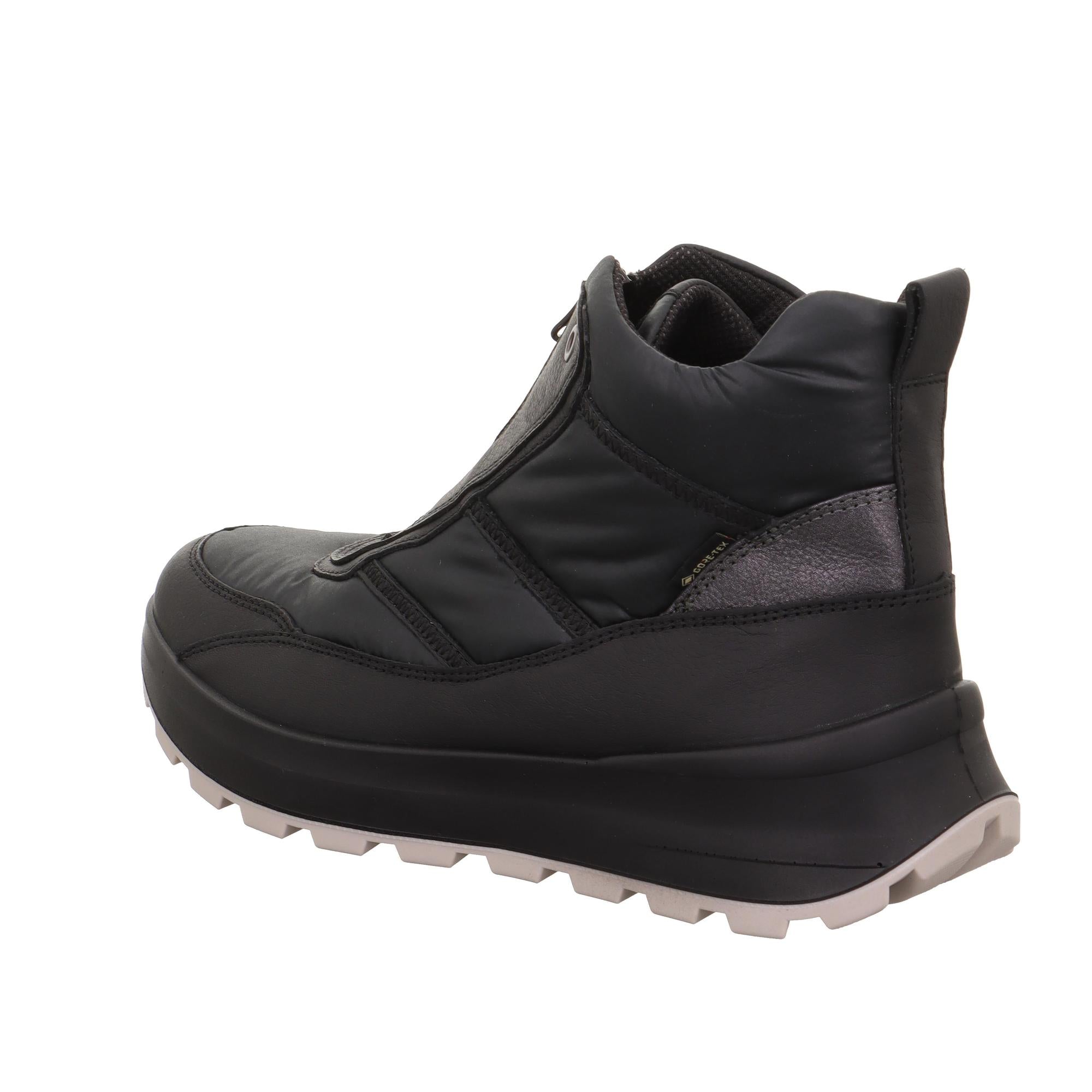 Legero T4 Run Ladies Black Waterproof Neo-Tech Front Zip Ankle Boots with rugged sole and insulation.