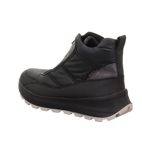 Legero T4 Run Ladies Black Waterproof Neo-Tech Front Zip Ankle Boots with rugged sole and insulation.
