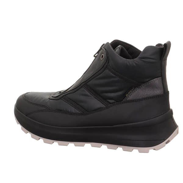 Legero T4 Run 2-000410-0100 women's black waterproof neo-tech ankle boots with front zipper and rugged sole.