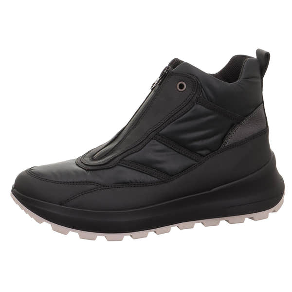 Legero T4 Run 2-000410-0100 women's black waterproof ankle boots with front zipper and Neo-Tech design.