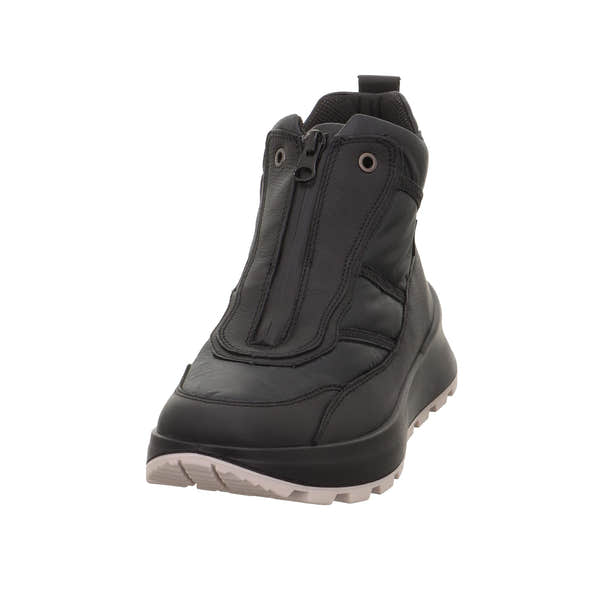 Legero T4 Run 2-000410-0100 women's black waterproof Neo-Tech ankle boots with front zipper and rugged sole.