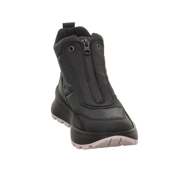 Legero T4 Run 2-000410-0100 women's black waterproof Neo-Tech ankle boots with front zipper and rugged sole.