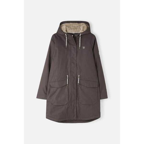 Lighthouse Isobel Cocoa women's padded waterproof coat with hoodie and fleece lining, outdoor winter jacket.