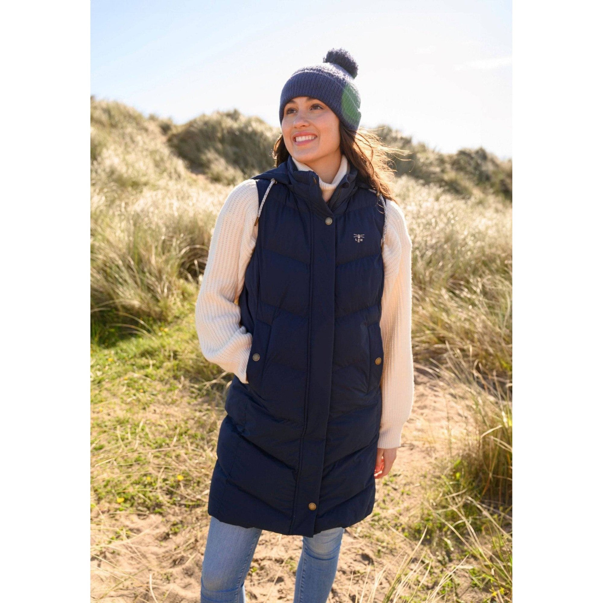 Lighthouse Savannah Navy Ladies Puffer Gilet-elevate your sole