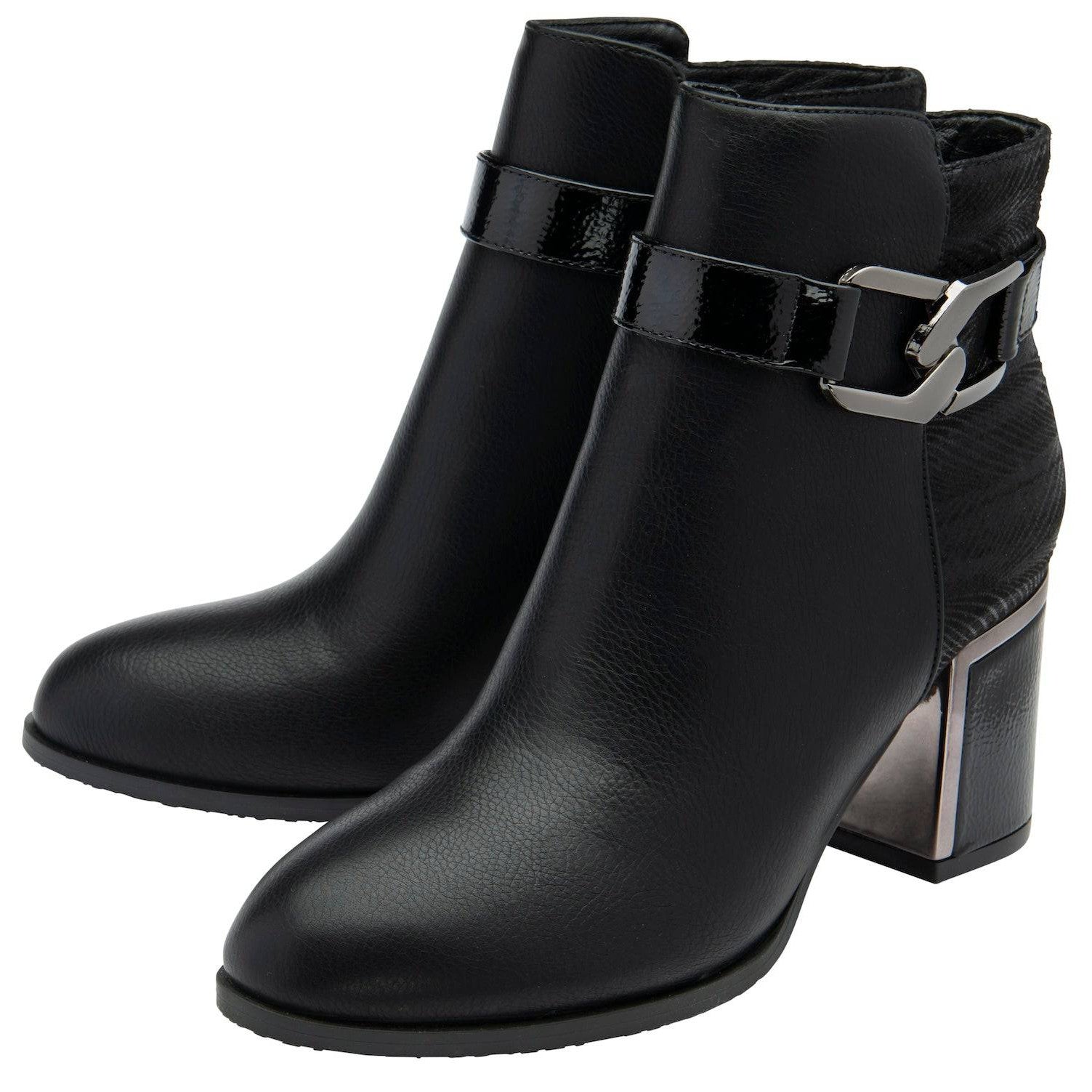Lotus Adelaide Ladies Black Side Zip Ankle Boots-elevate your sole