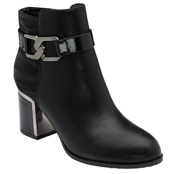 Lotus Adelaide Ladies Black Side Zip Ankle Boots-elevate your sole