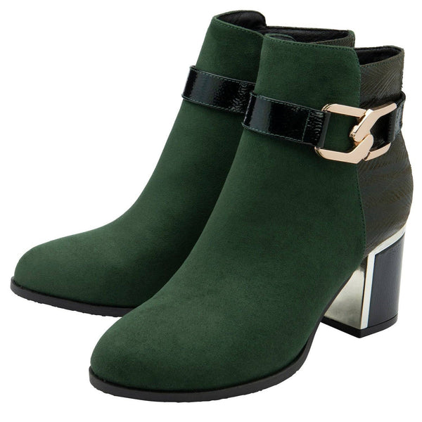 Lotus Adelaide Ladies Green Side Zip Ankle Boots-elevate your sole