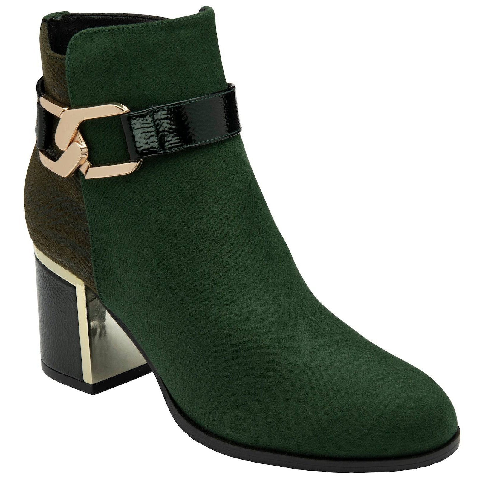 Lotus Adelaide Ladies Green Side Zip Ankle Boots-elevate your sole