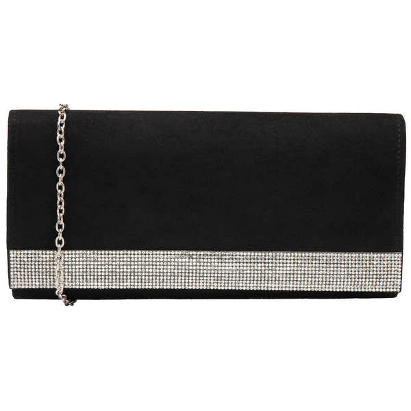 Lotus Amy ULG061 Black Diamante Clutch Bag-elevate your sole