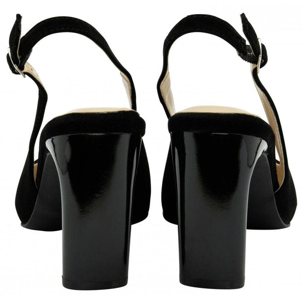 Lotus Anita Ladies Black Suede Sling Back Heels-elevate your sole