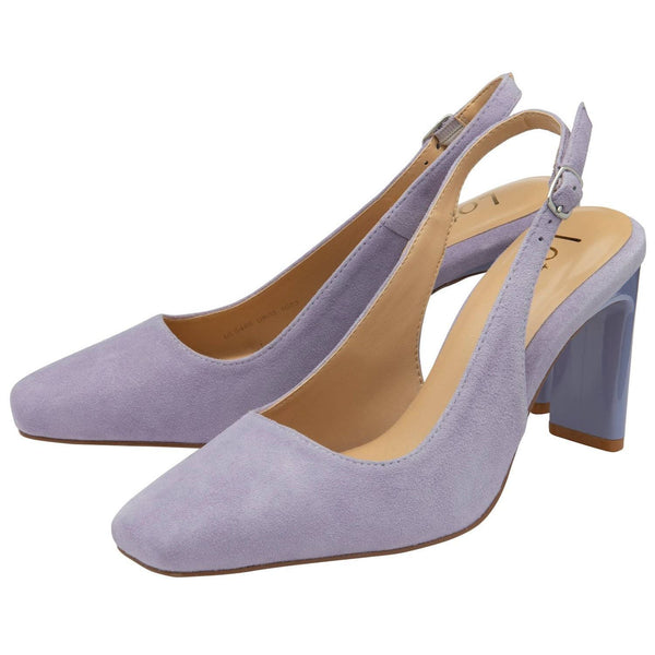 Lotus Anita Ladies Lilac Suede Sling Back Heels-elevate your sole