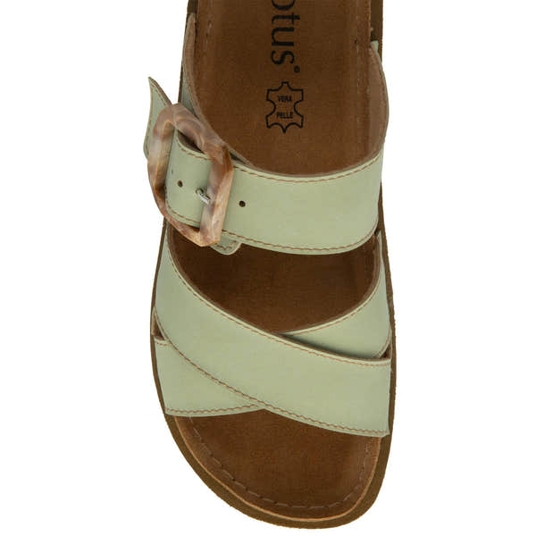 Lotus Assenza Ladies Green Slider Sandals-elevate your sole