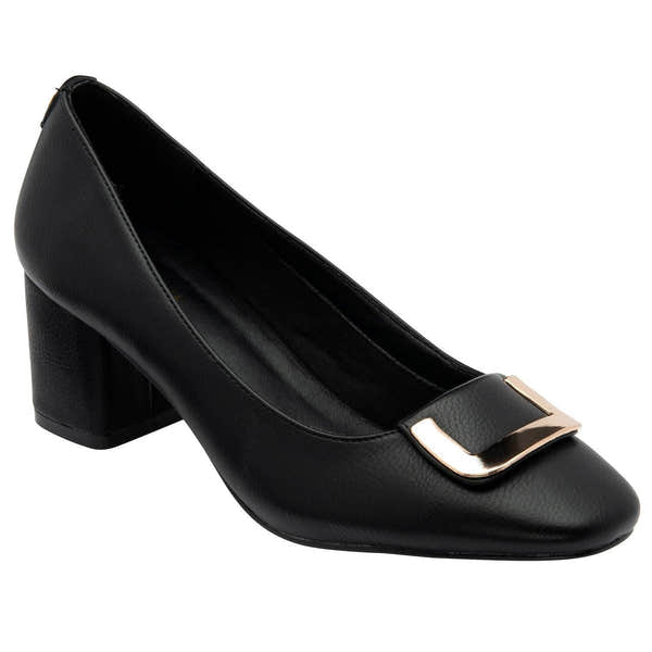 Lotus Aubrey Ladies Black Matt Slip On Heels-elevate your sole