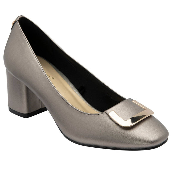 Lotus Aubrey Ladies Pewter Slip On Heels-elevate your sole