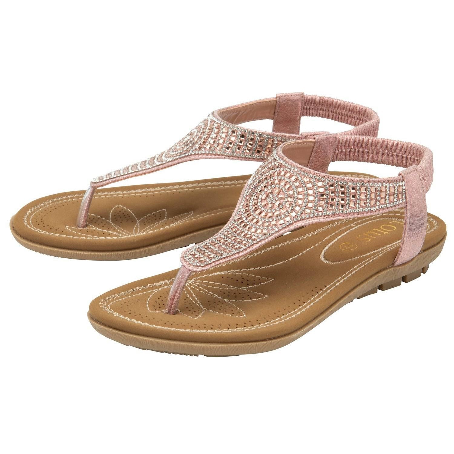 Lotus Aura Ladies Pink T-bar Sandals-elevate your sole