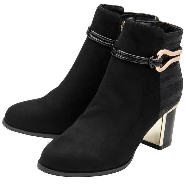 Lotus Autumn Ladies Black Textile Side Zip Ankle Boots-elevate your sole