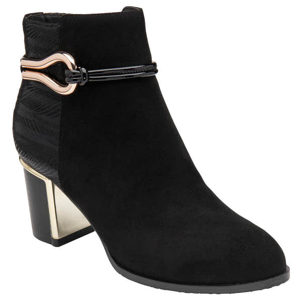 Lotus Autumn Ladies Black Textile Side Zip Ankle Boots-elevate your sole