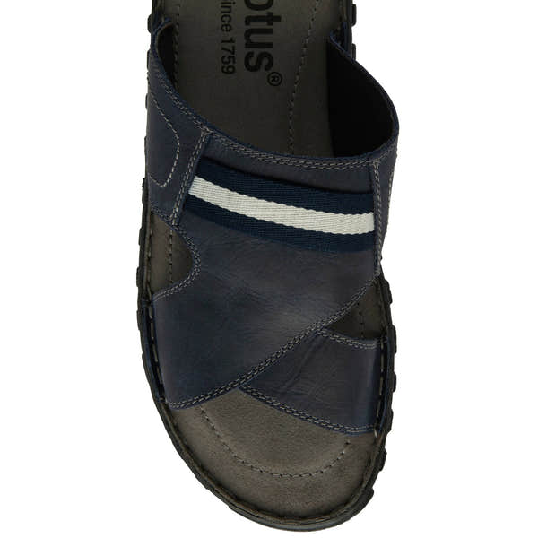 Lotus Bastion Mens Blue Leather Slider Sandals-elevate your sole