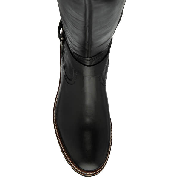 Lotus Belvedere Ladies Black Leather Side Zip Knee High Boots-elevate your sole