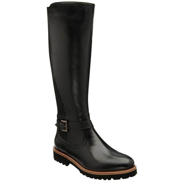 Lotus Belvedere Ladies Black Leather Side Zip Knee High Boots-elevate your sole