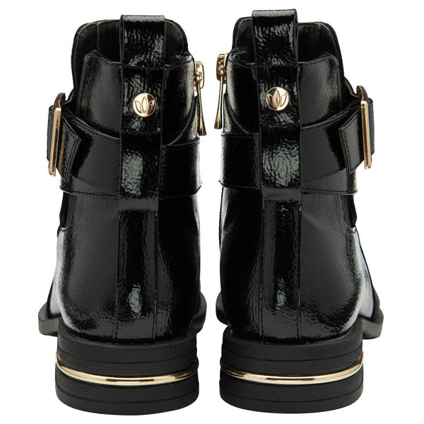 Lotus Bonnie Ladies Black Textile Side Zip Ankle Boots-elevate your sole