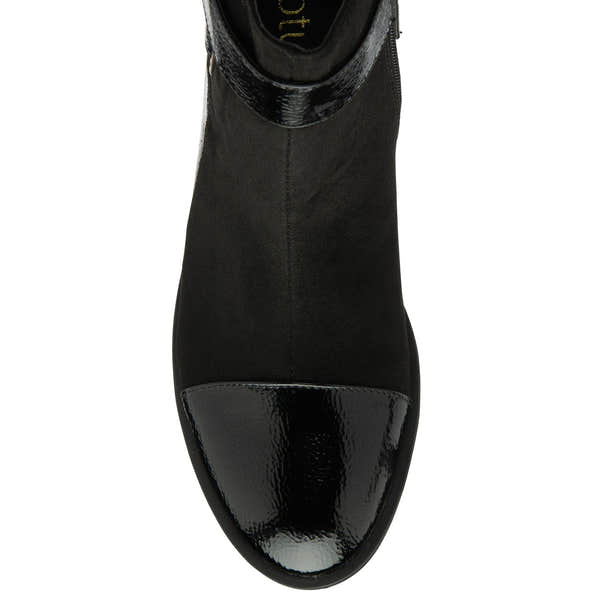 Lotus Bonnie Ladies Black Textile Side Zip Ankle Boots-elevate your sole