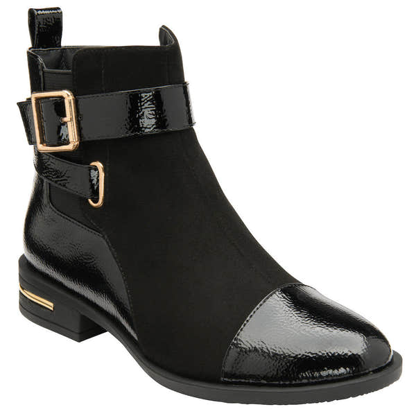 Lotus Bonnie Ladies Black Textile Side Zip Ankle Boots-elevate your sole