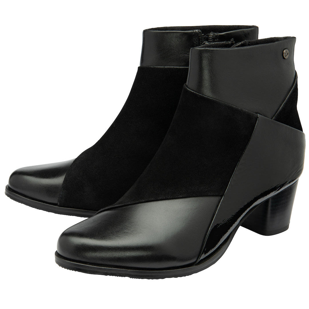 Lotus Booker Ladies Navy Leather Side Zip Ankle Boots-elevate your sole