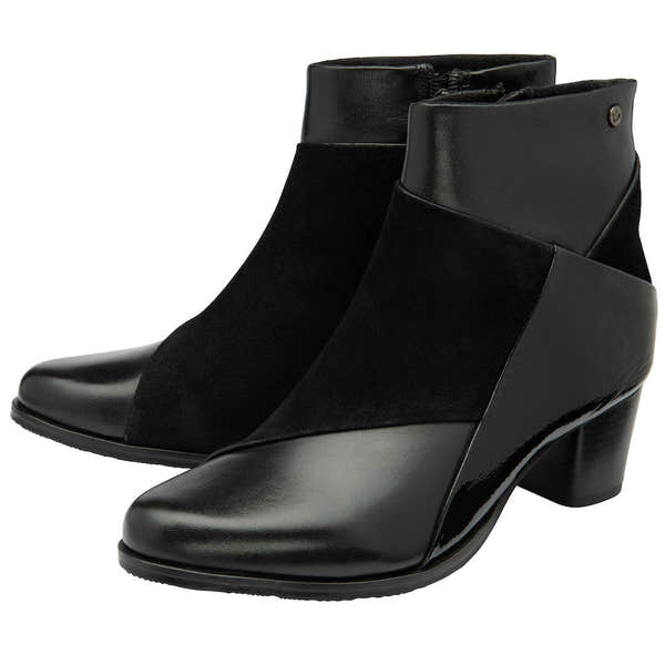 Lotus Booker Ladies Navy Leather Side Zip Ankle Boots-elevate your sole