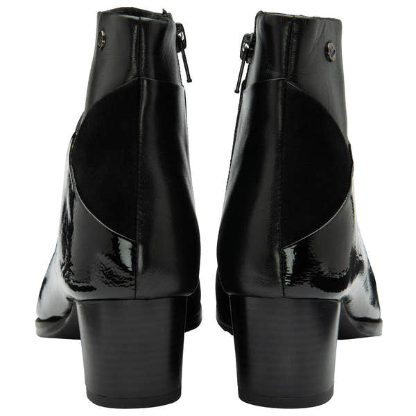 Lotus Booker Ladies Navy Leather Side Zip Ankle Boots-elevate your sole