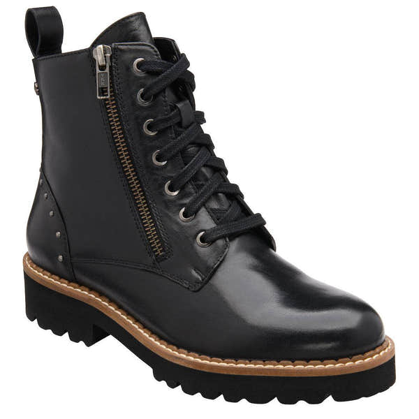 Lotus Braxton Ladies Black Leather Zip & Lace Ankle Boots-elevate your sole