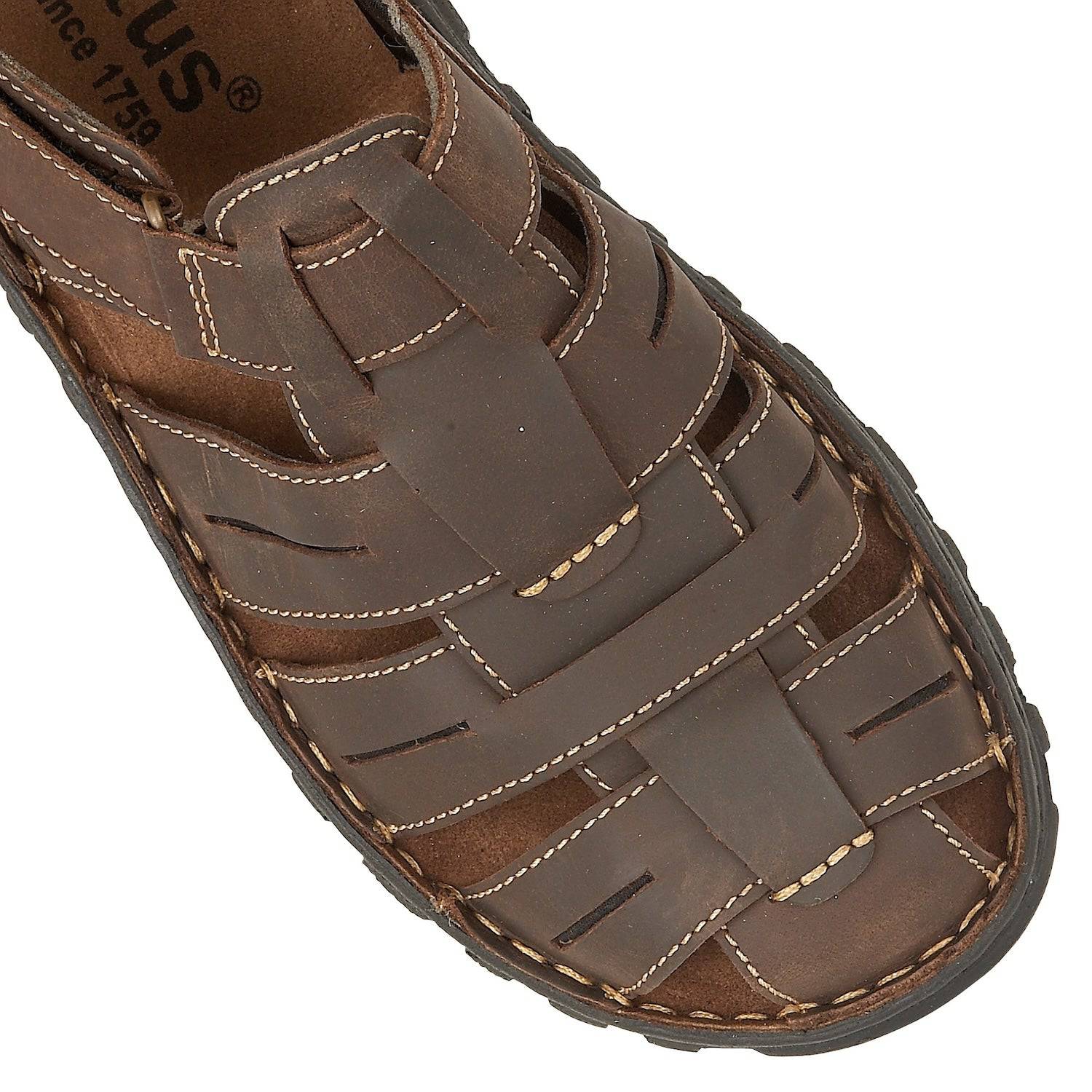Lotus Bruno Mens Brown Leather Touch Fastening Sandals-elevate your sole