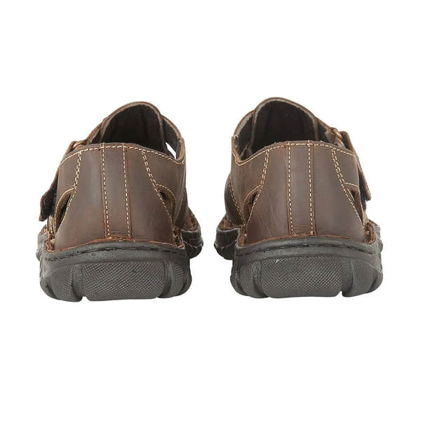 Lotus Bruno Mens Brown Leather Touch Fastening Sandals-elevate your sole