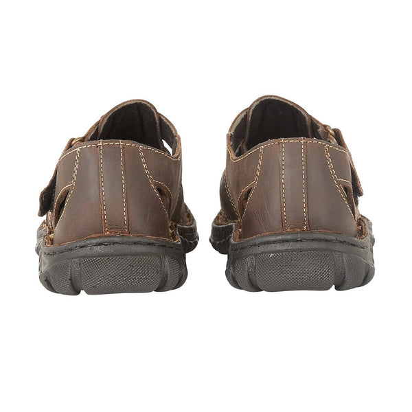 Lotus Bruno Mens Brown Leather Touch Fastening Sandals-elevate your sole