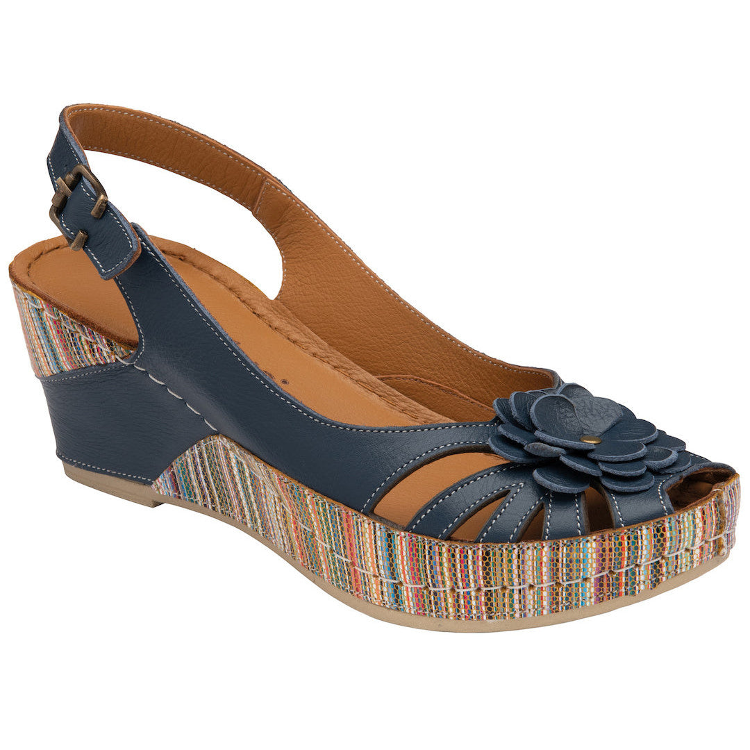 Lotus Caria ULP362 Ladies Blue Leather Buckle Sandals-elevate your sole