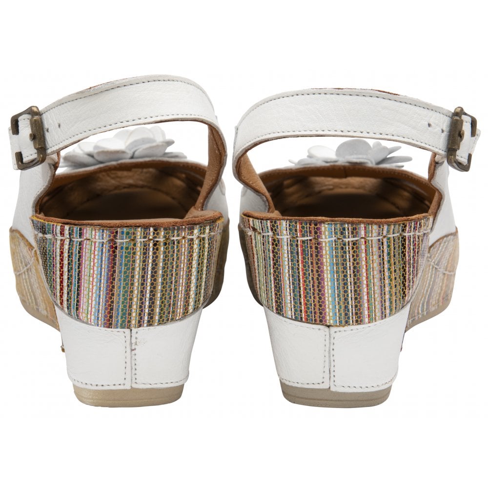 Lotus Caria ULP362 Ladies White Leather Buckle Sandals-elevate your sole