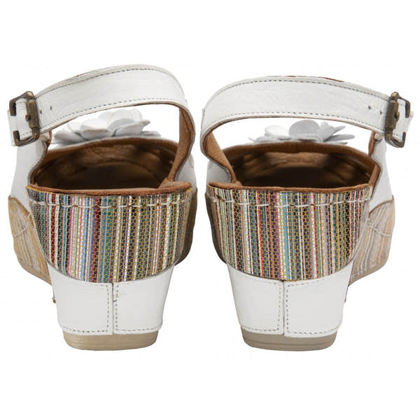 Lotus Caria ULP362 Ladies White Leather Buckle Sandals-elevate your sole