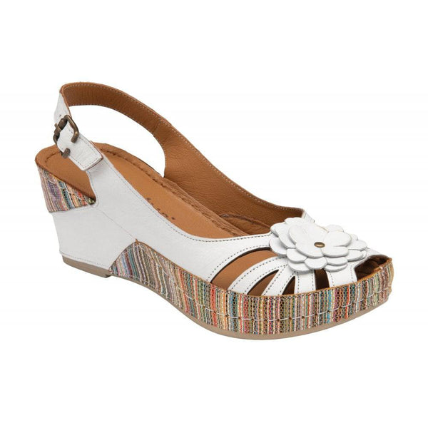 Lotus Caria ULP362 Ladies White Leather Buckle Sandals-elevate your sole