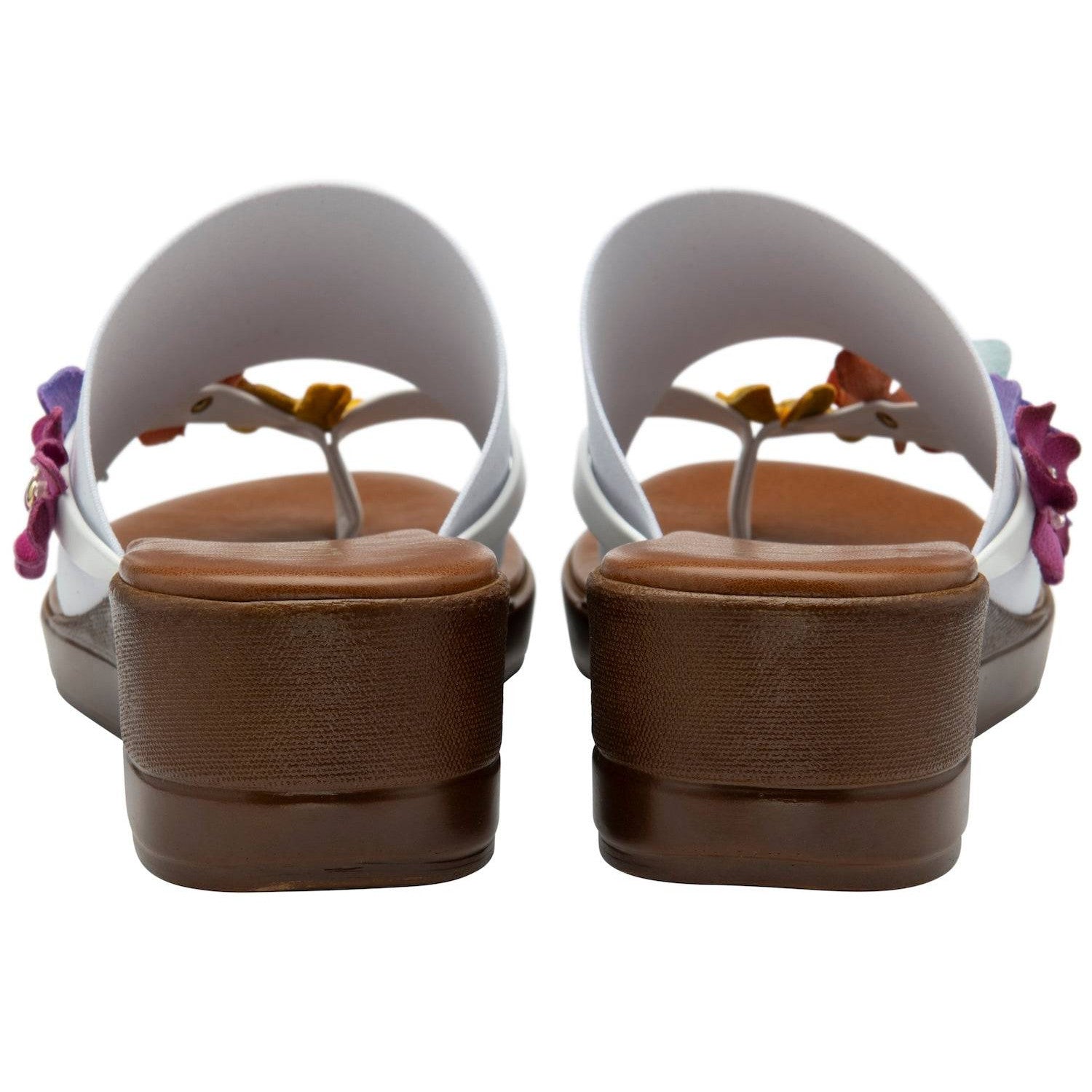 Lotus Carlotta Ladies Italian White Leather & Textile Slip On Sandals-elevate your sole