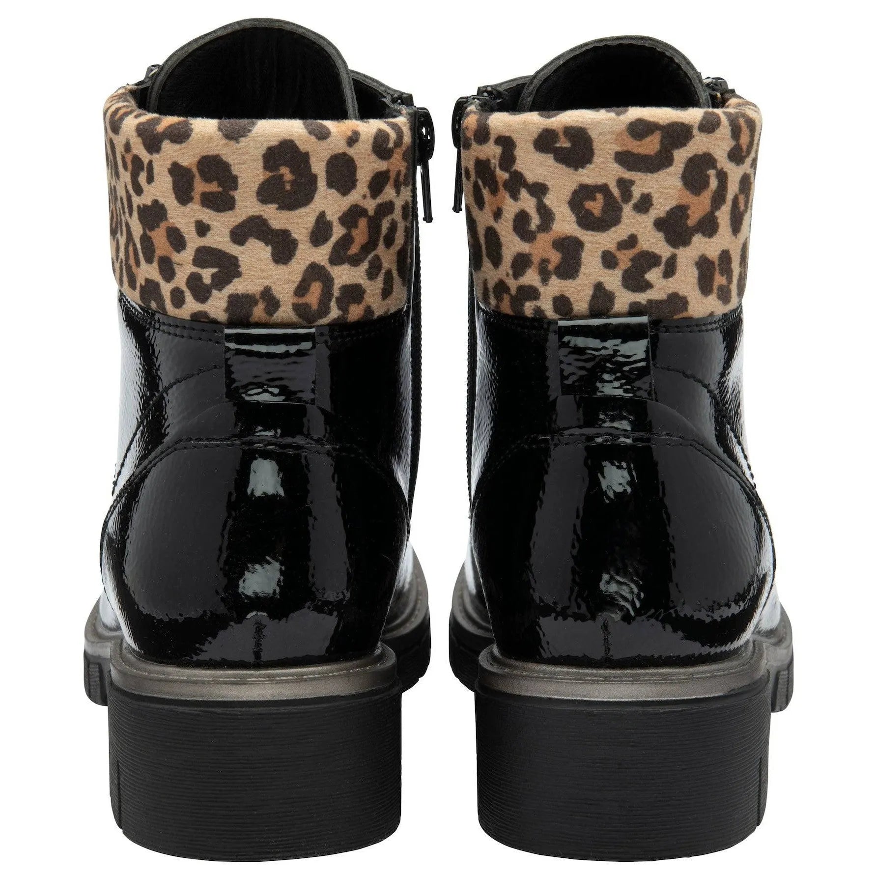 Lotus Charleston Ladies Black Patent Zip & Lace Ankle Boots-elevate your sole