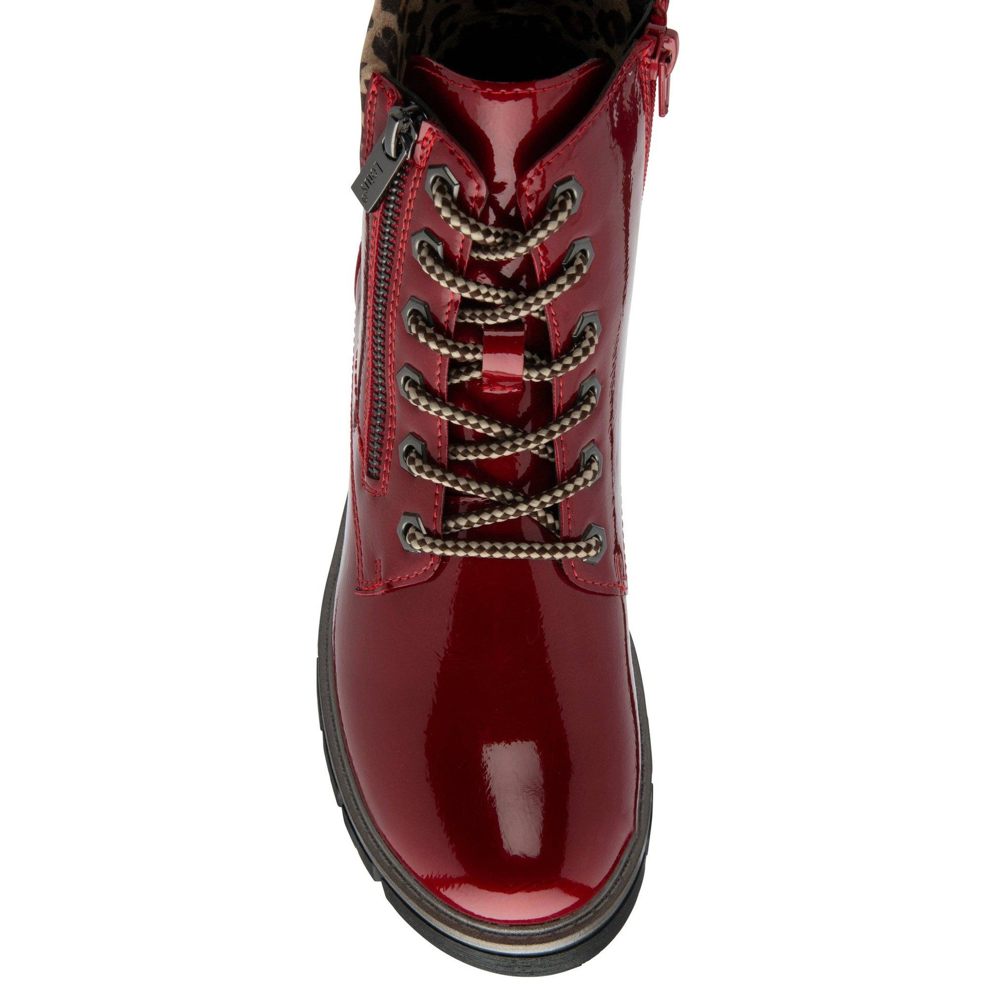 Lotus Charleston Ladies Red Patent Zip & Lace Ankle Boots-elevate your sole
