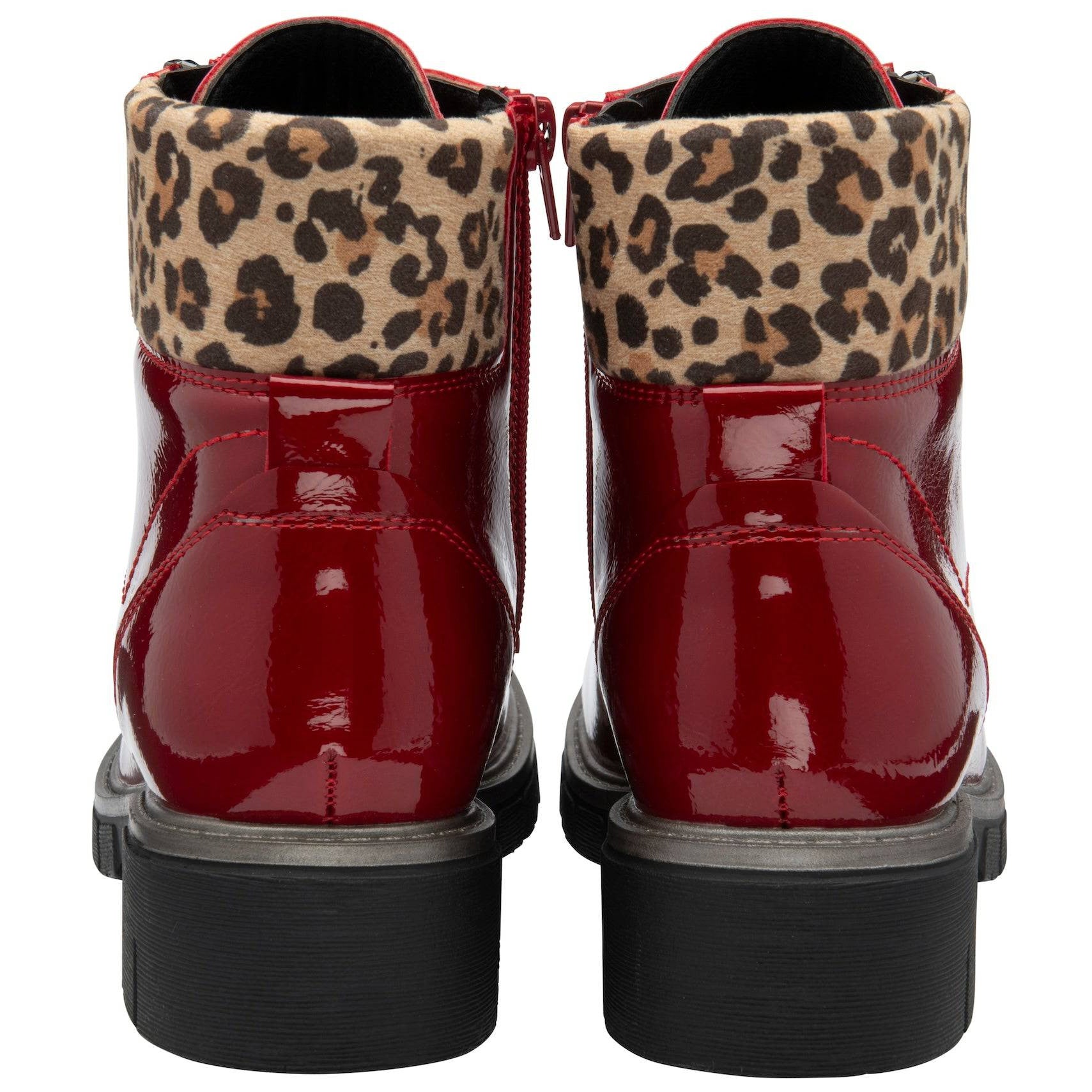 Lotus Charleston Ladies Red Patent Zip & Lace Ankle Boots-elevate your sole