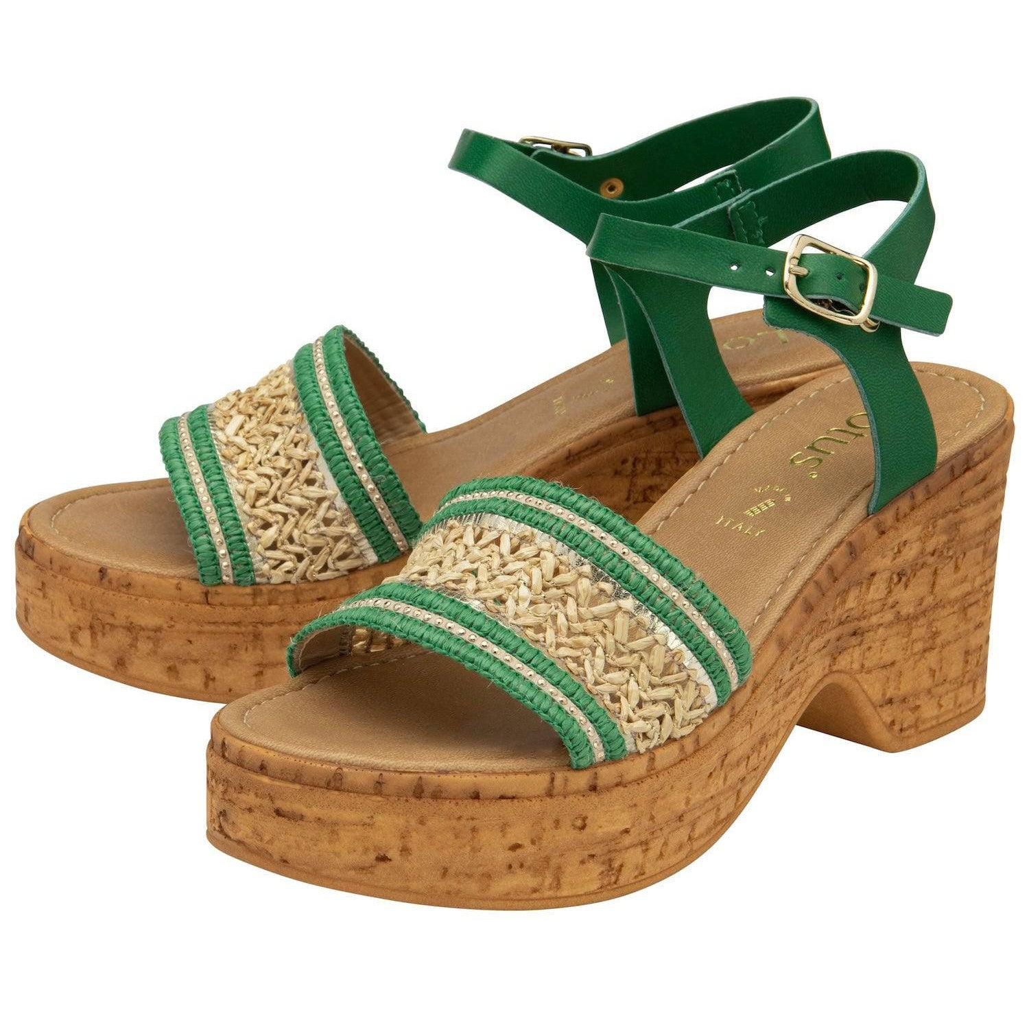 Lotus Chelsia Ladies Italian Green Buckle Sandals-elevate your sole