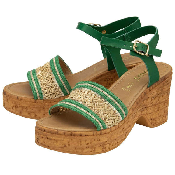 Lotus Chelsia Ladies Italian Green Buckle Sandals-elevate your sole