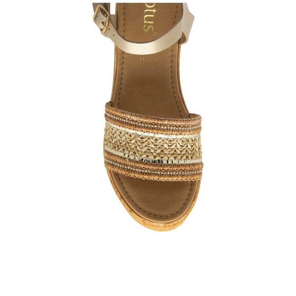 Lotus Chelsia Ladies Italian Natural Buckle Sandals-elevate your sole